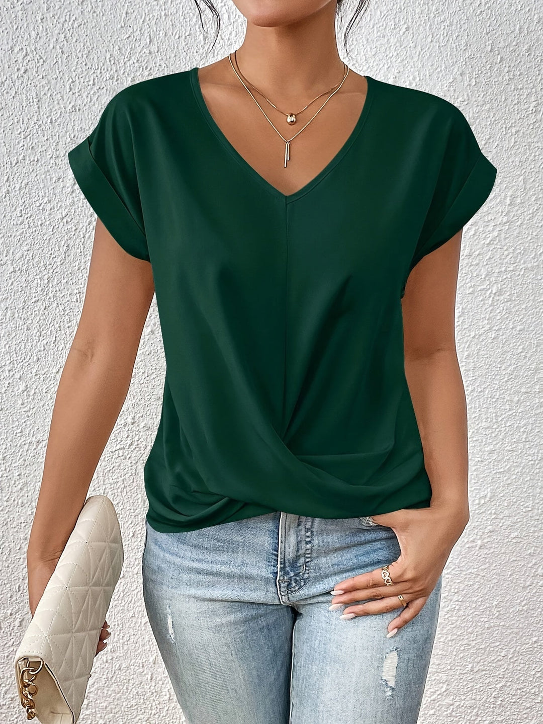 Clea | Casual T-shirt Met V-Hals (1+1 Gratis)